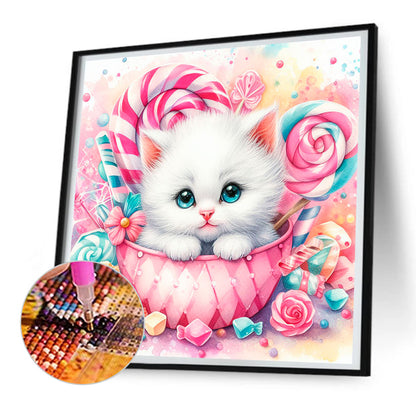 Candy Kitten - Full Round Drill Diamond Painting 30*30CM