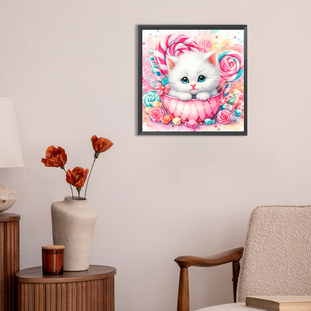 Candy Kitten - Full Round Drill Diamond Painting 30*30CM