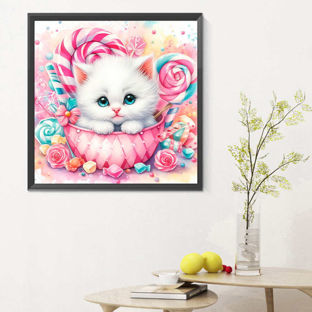 Candy Kitten - Full Round Drill Diamond Painting 30*30CM