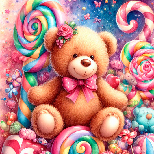 Candy Bear - Full Round Drill Diamond Painting 30*30CM