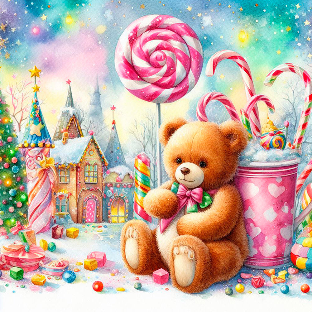 Candy Bear - Full Round Drill Diamond Painting 30*30CM