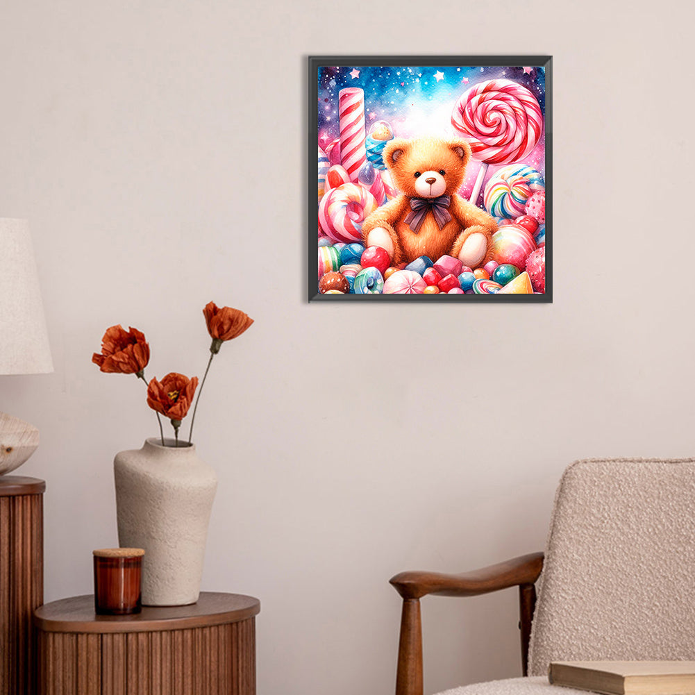 Candy Bear - Full Round Drill Diamond Painting 30*30CM