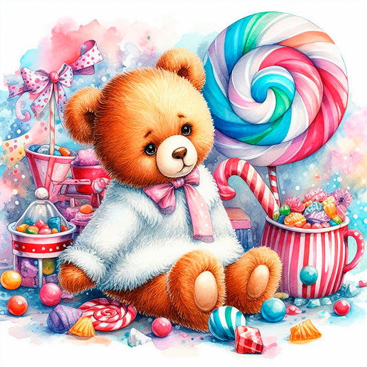 Candy Bear - Full Round Drill Diamond Painting 30*30CM