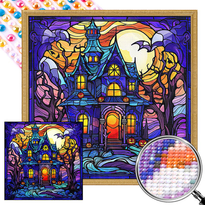 Castle Glass Painting - Full AB Round Drill Diamond Painting 40*40CM