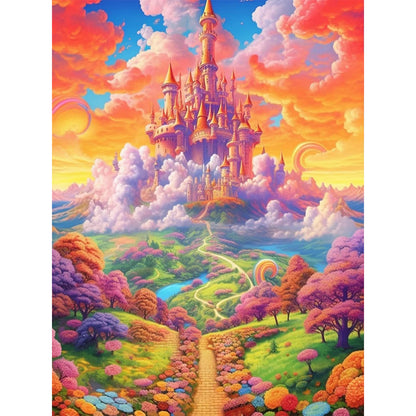 Colorful Castle - 11CT Stamped Cross Stitch 50*65CM