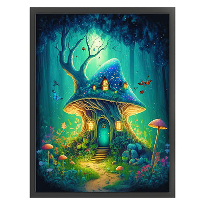 Dream Mushroom House - 16CT Stamped Cross Stitch 50*65CM