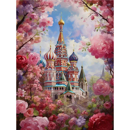 Flower Castle - 16CT Stamped Cross Stitch 45*60CM