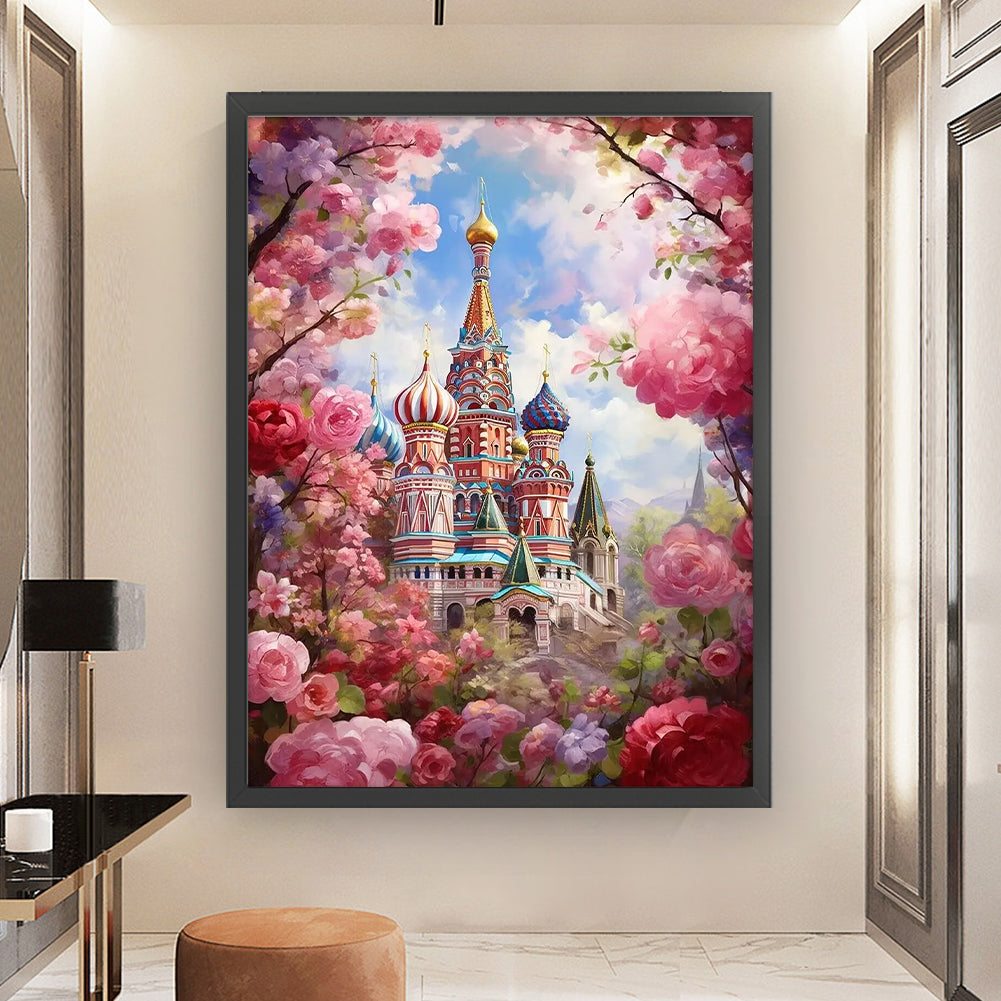 Flower Castle - 16CT Stamped Cross Stitch 45*60CM