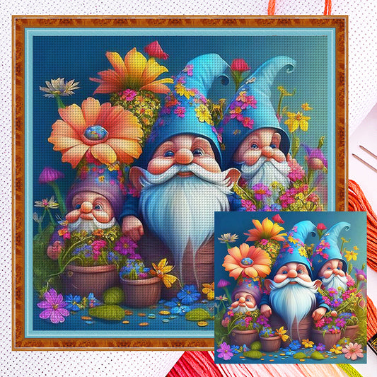 Flower Gnome - 11CT Counted Cross Stitch 40*40CM