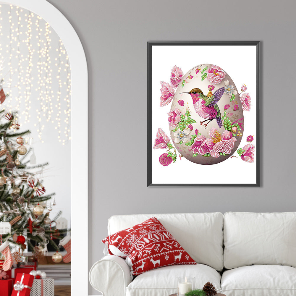 Easter Egg Hummingbird - Special Shaped Drill Diamond Painting 30*40CM