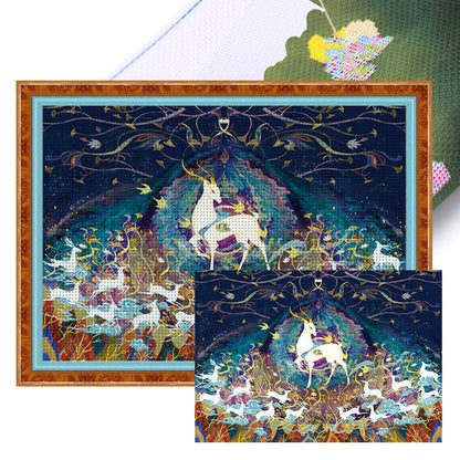 Dunhuang Nine-Color Deer - 11CT Stamped Cross Stitch 60*46CM