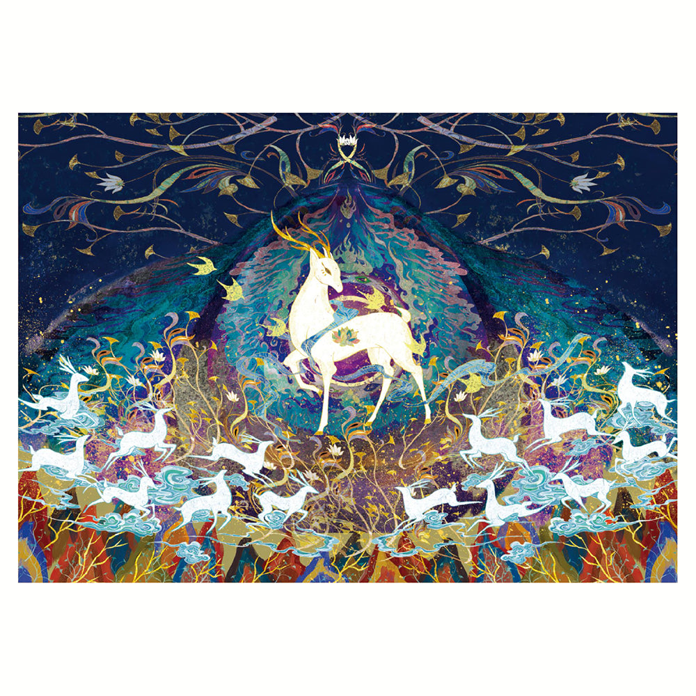 Dunhuang Nine-Color Deer - 11CT Stamped Cross Stitch 60*46CM