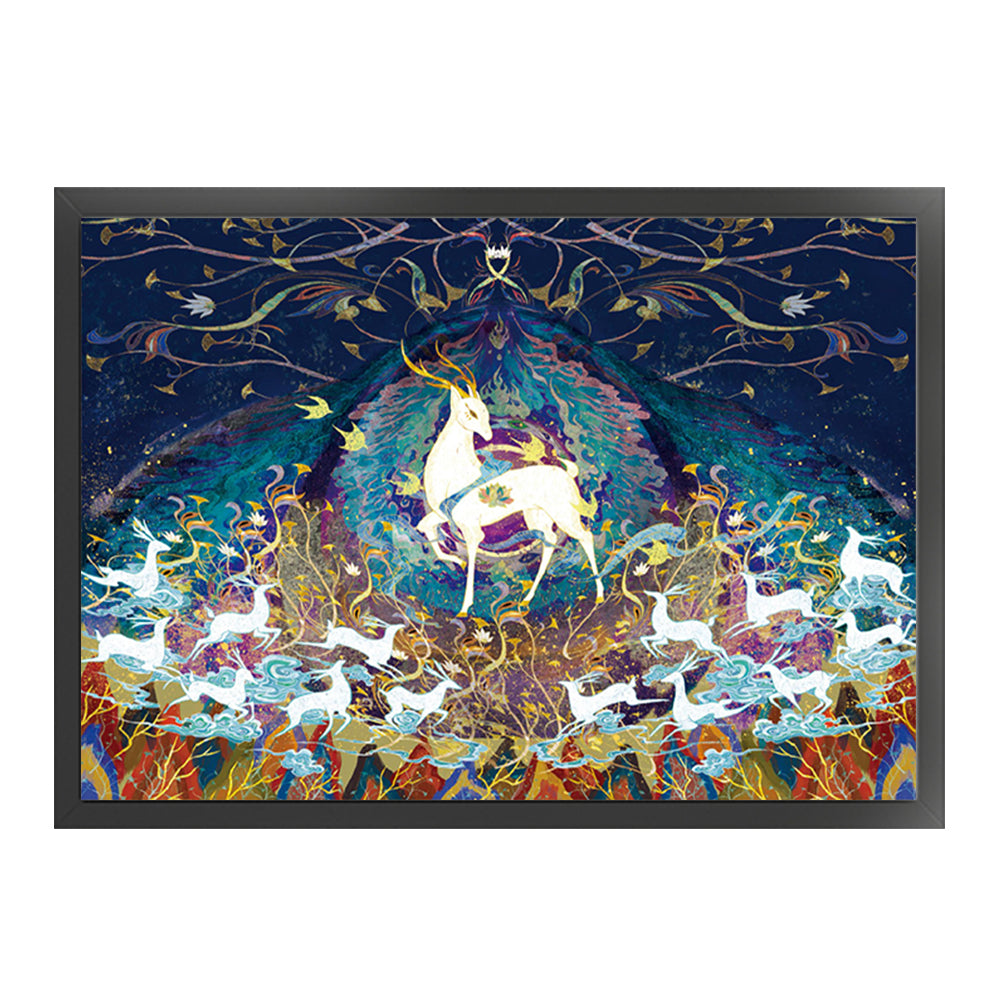 Dunhuang Nine-Color Deer - 11CT Stamped Cross Stitch 60*46CM