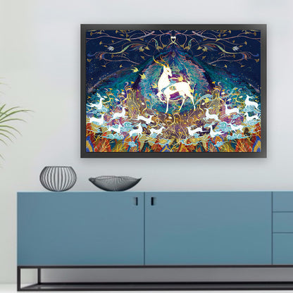 Dunhuang Nine-Color Deer - 11CT Stamped Cross Stitch 60*46CM