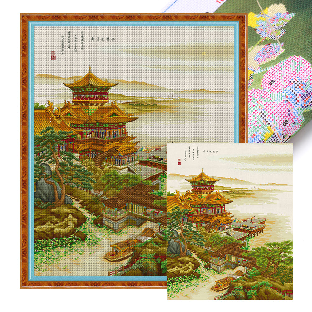 Jianglou Night Moon - 11CT Stamped Cross Stitch 85*102CM