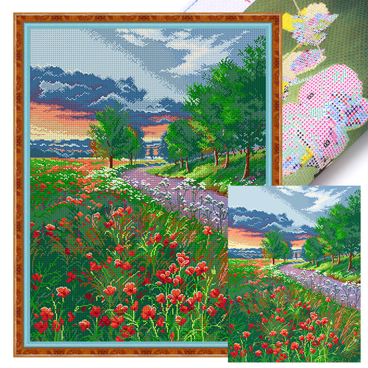 Early Morning Path - 11CT Stamped Cross Stitch 60*80CM