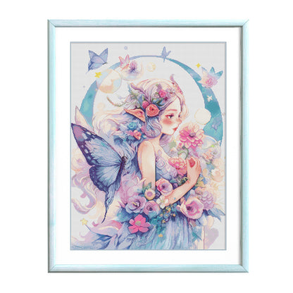 Butterfly Girl - 11CT Stamped Cross Stitch 77*99CM