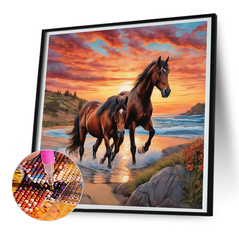 Horse - Full Round Drill Diamond Painting 30*30CM