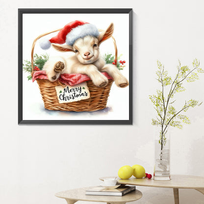 Christmas Lamb - Full Round Drill Diamond Painting 30*30CM