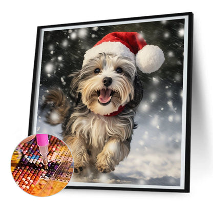 Christmas Puppy - Full Round Drill Diamond Painting 30*30CM