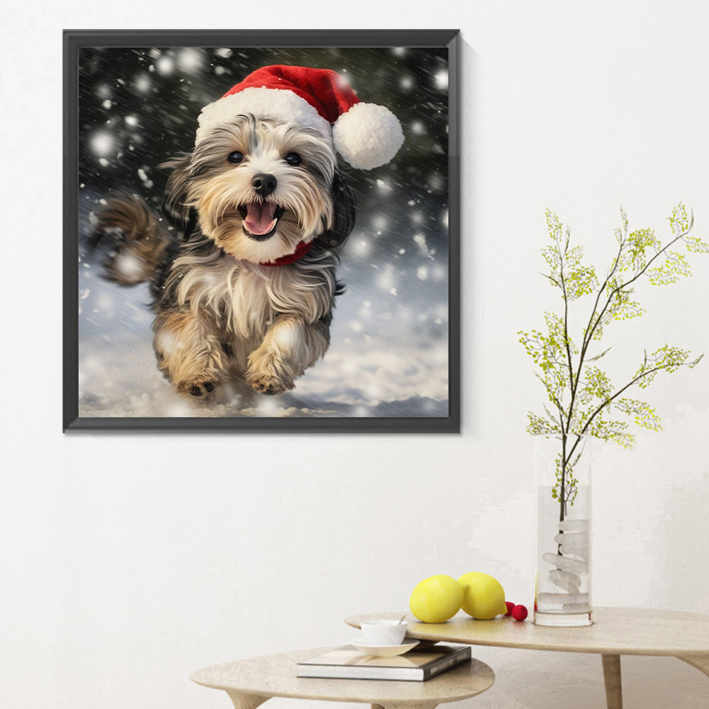 Christmas Puppy - Full Round Drill Diamond Painting 30*30CM