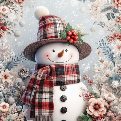 Christmas Snowman - Full Round Drill Diamond Painting 30*30CM