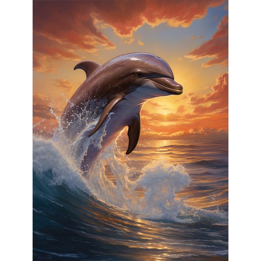 Dolphin - Full Round Drill Diamond Painting 30*40CM