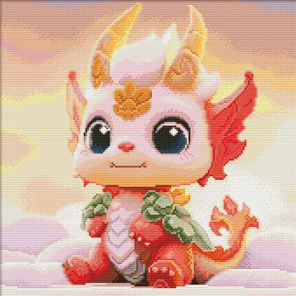 Cute Little Dragon - 11CT Stamped Cross Stitch 50*50CM