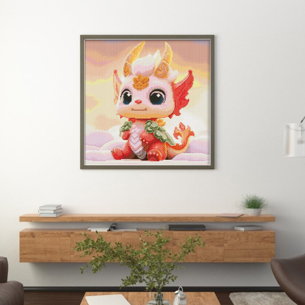 Cute Little Dragon - 11CT Stamped Cross Stitch 50*50CM