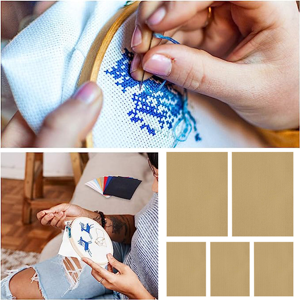 5 pcs 11 Count Embroidery Cross Cotton Fabric for Embroidery Beginner (12x16in)