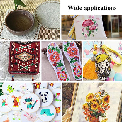 5 pcs 11 Count Embroidery Cross Stitch Fabric for Embroidery Beginner (12x12in)