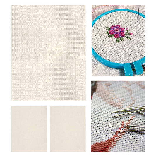 3 pcs 11 Count Embroidery Cross Stitch Fabric for Embroidery Beginner (16x20in)