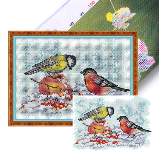 Suzaku And Titmouse - 14CT Stamped Cross Stitch 34*26CM(Joy Sunday)