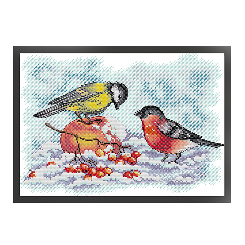 Suzaku And Titmouse - 14CT Stamped Cross Stitch 34*26CM(Joy Sunday)