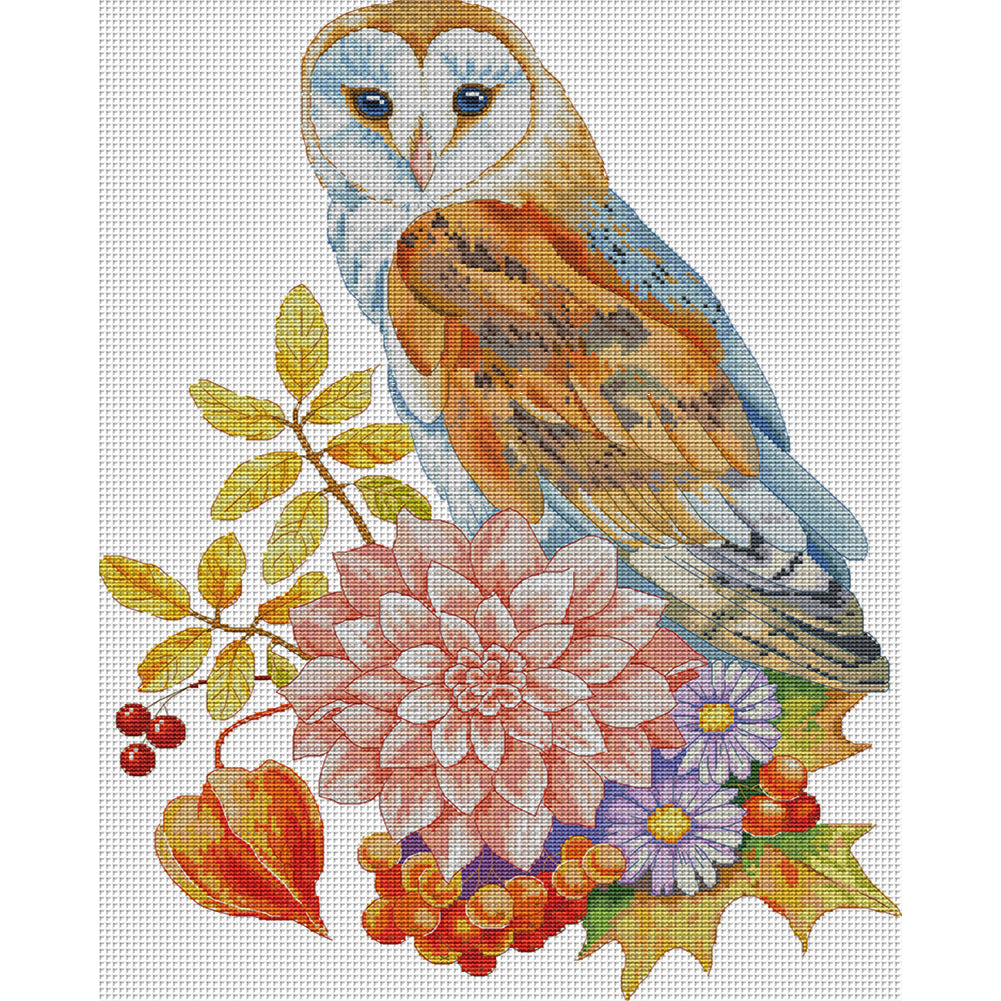 Autumn Owl- - 14CT Stamped Cross Stitch 42*54CM(Joy Sunday)