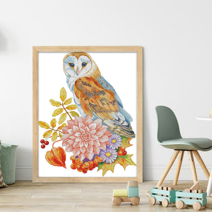 Autumn Owl- - 14CT Stamped Cross Stitch 42*54CM(Joy Sunday)