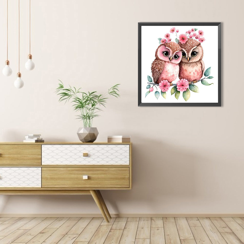 Owl - Full AB Round Drill Diamond Painting 40*40CM