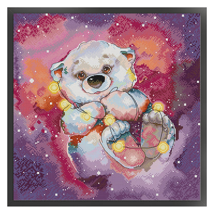 Starry Sky Bear - 14CT Stamped Cross Stitch 40*38CM(Joy Sunday)