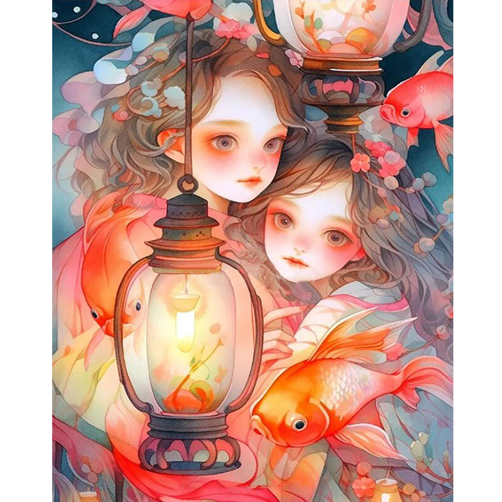 Girl - Full Round Drill Diamond Painting 40*50CM