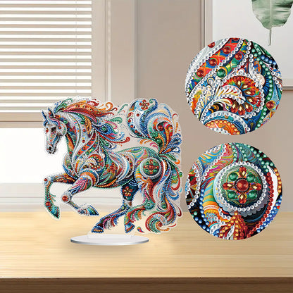 Diamond Painting Desktop Decoration for Office Desktop Decor (Gorgeous Horse)