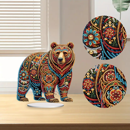 Diamond Painting Desktop Decoration for Office Desktop Decor (Gorgeous Bear)