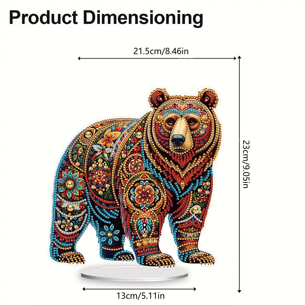 Diamond Painting Desktop Decoration for Office Desktop Decor (Gorgeous Bear)