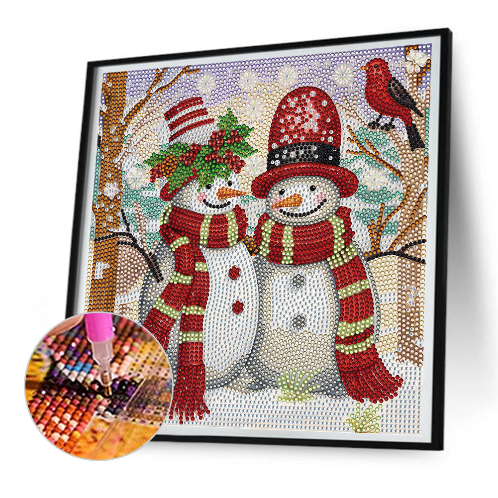 Snowman And Bird - Full Special Shaped Drill Diamond Painting 30*30CM