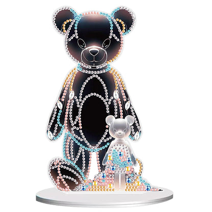 Diamond Painting Desktop Decor for Office Desktop Decor (Black Bear White Bear)