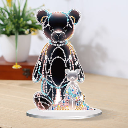 Diamond Painting Desktop Decor for Office Desktop Decor (Black Bear White Bear)