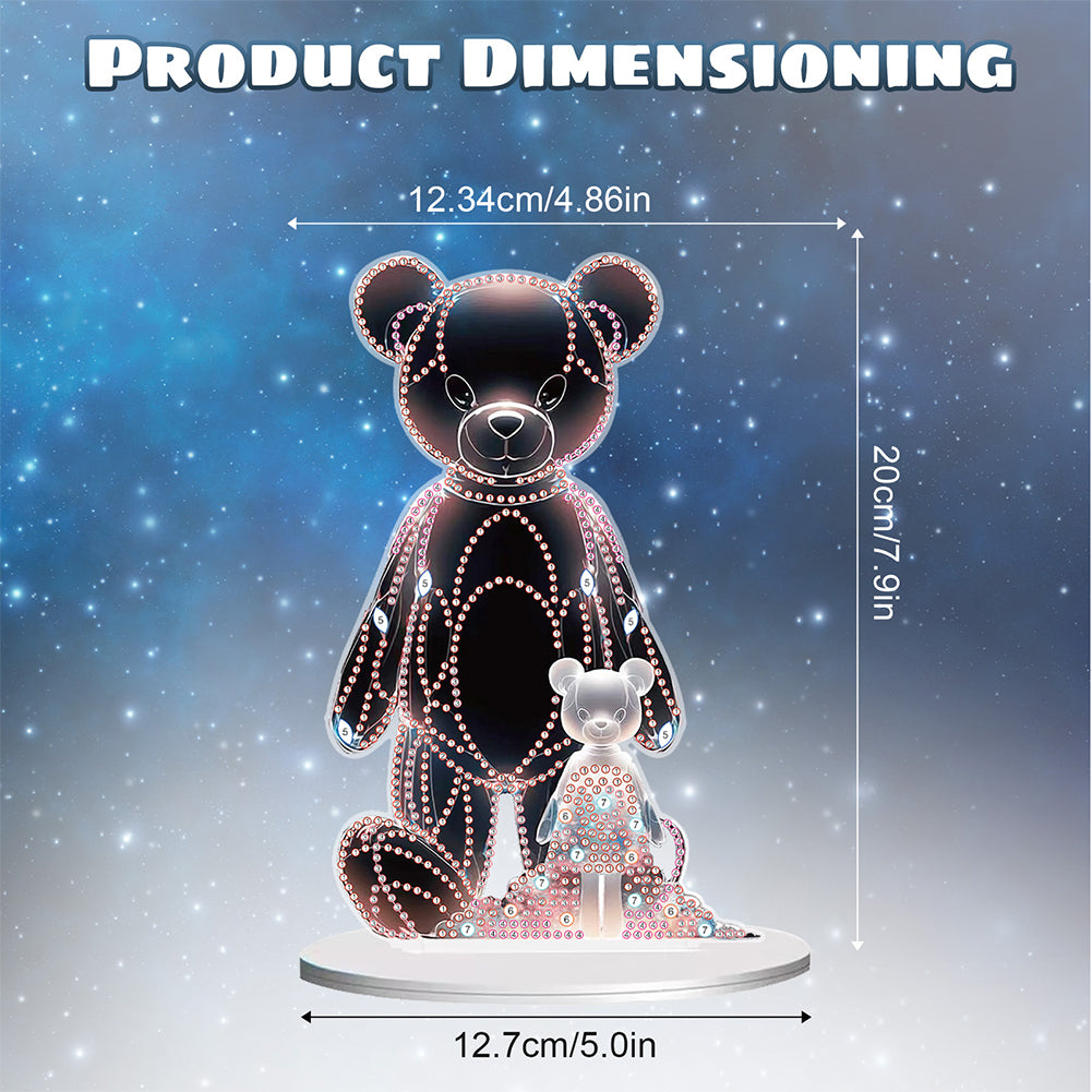 Diamond Painting Desktop Decor for Office Desktop Decor (Black Bear White Bear)