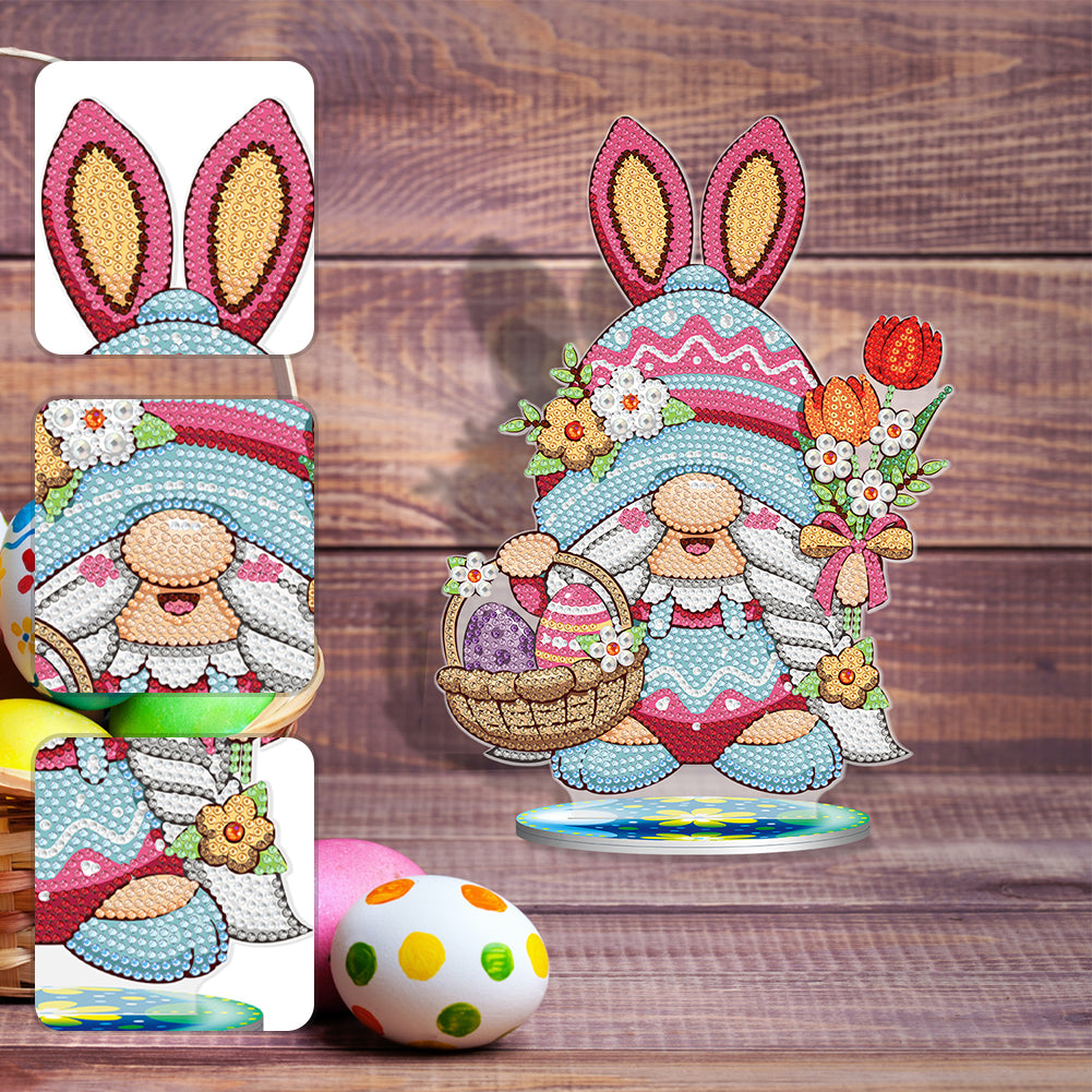 DIY Diamond Painting Desktop Ornaments Kit for Office Decor (Easter Egg Gnome)