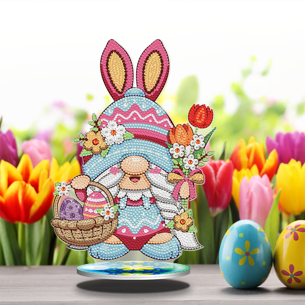DIY Diamond Painting Desktop Ornaments Kit for Office Decor (Easter Egg Gnome)