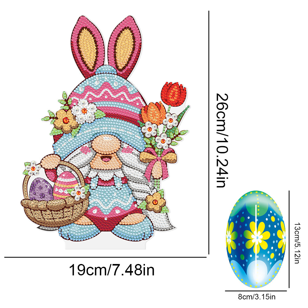 DIY Diamond Painting Desktop Ornaments Kit for Office Decor (Easter Egg Gnome)