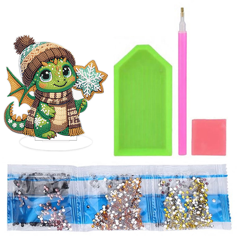 Baby Dinosaur Round Diamond Painting Desktop Decoration for Office Desktop Decor